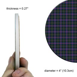 ScotsTee Shop Scottish McCallum of Berwick Modern Tartan Drinks Coasters – Wood, Rubber, Ceramic