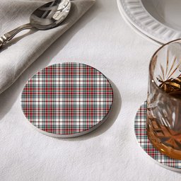ScotsTee Shop Scottish McBain Dress Modern Tartan Drinks Coasters – Wood, Rubber, Ceramic