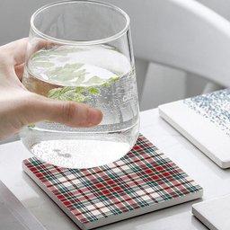 ScotsTee Shop Scottish McBain Dress Modern Tartan Drinks Coasters – Wood, Rubber, Ceramic