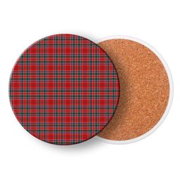 ScotsTee Shop Scottish McDonald of Lochmaddy Modern Tartan Drinks Coasters – Wood, Rubber, Ceramic