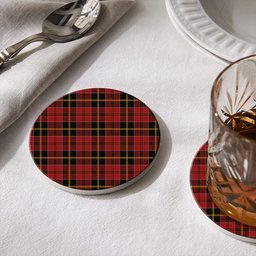 ScotsTee Shop Scottish McAlister of Skye Tartan Drinks Coasters – Wood, Rubber, Ceramic