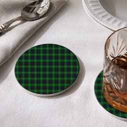 ScotsTee Shop Scottish McDonald of The Isles Tartan Drinks Coasters – Wood, Rubber, Ceramic