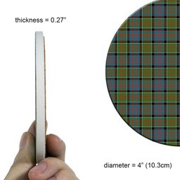 ScotsTee Shop Scottish McDonald of Clan Ranald Ancient Tartan Drinks Coasters – Wood, Rubber, Ceramic