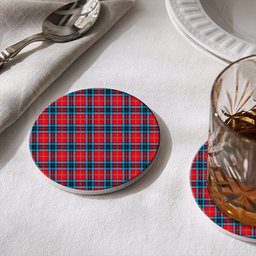 ScotsTee Shop Scottish MacTavish Modern Tartan Drinks Coasters – Wood, Rubber, Ceramic