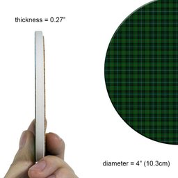 ScotsTee Shop Scottish McCandlish Hunting Green Tartan Drinks Coasters – Wood, Rubber, Ceramic