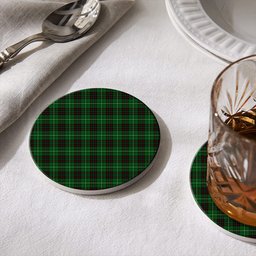 ScotsTee Shop Scottish McAulay of Lewis Tartan Drinks Coasters – Wood, Rubber, Ceramic