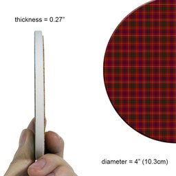 ScotsTee Shop Scottish MacRae of Inverinate Tartan Drinks Coasters – Wood, Rubber, Ceramic