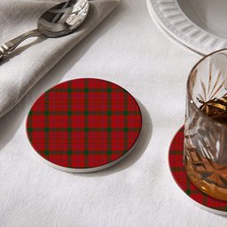 ScotsTee Shop Scottish McDonell of Keppoch Modern Tartan Drinks Coasters – Wood, Rubber, Ceramic
