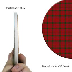 ScotsTee Shop Scottish McDonell of Keppoch Modern Tartan Drinks Coasters – Wood, Rubber, Ceramic