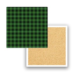 ScotsTee Shop Scottish McIver Hunting Ancient Tartan Drinks Coasters – Wood, Rubber, Ceramic