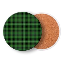 ScotsTee Shop Scottish McIver Hunting Ancient Tartan Drinks Coasters – Wood, Rubber, Ceramic