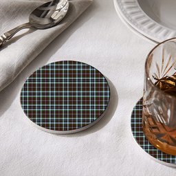 ScotsTee Shop Scottish McThomas Hunting Modern Tartan Drinks Coasters – Wood, Rubber, Ceramic