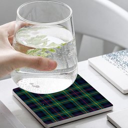 ScotsTee Shop Scottish McLeod of Skye Modern Tartan Drinks Coasters – Wood, Rubber, Ceramic