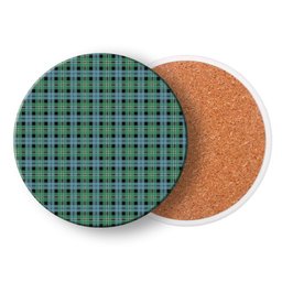 ScotsTee Shop Scottish Melville Modern Tartan Drinks Coasters – Wood, Rubber, Ceramic