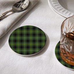 ScotsTee Shop Scottish McIver Hunting Tartan Drinks Coasters – Wood, Rubber, Ceramic