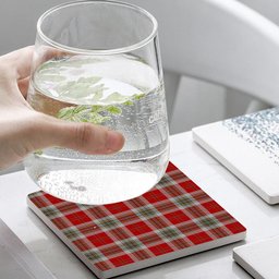 ScotsTee Shop Scottish McLean of Duart Dress Red Tartan Drinks Coasters – Wood, Rubber, Ceramic