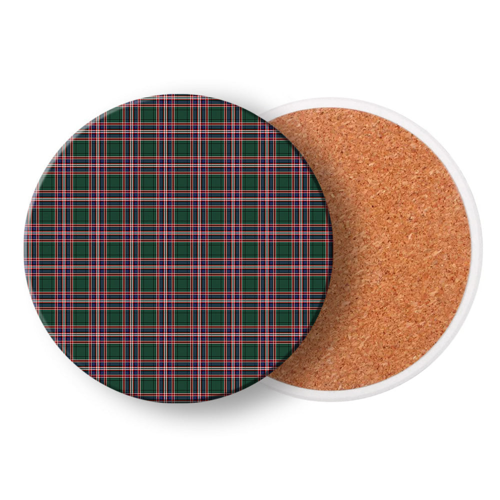 ScotsTee Shop Scottish McFarland Hunting Modern Tartan Drinks Coasters – Wood, Rubber, Ceramic