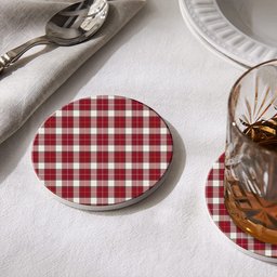 ScotsTee Shop Scottish McPhee Dress Modern Tartan Drinks Coasters – Wood, Rubber, Ceramic