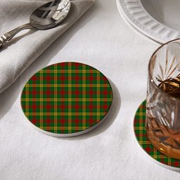 ScotsTee Shop Scottish McMillan Society of Glasgow Tartan Drinks Coasters – Wood, Rubber, Ceramic