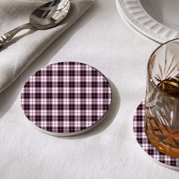 ScotsTee Shop Scottish McPherson Hunting Modern Tartan Drinks Coasters – Wood, Rubber, Ceramic