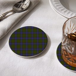 ScotsTee Shop Scottish McMillan Hunting Modern Tartan Drinks Coasters – Wood, Rubber, Ceramic