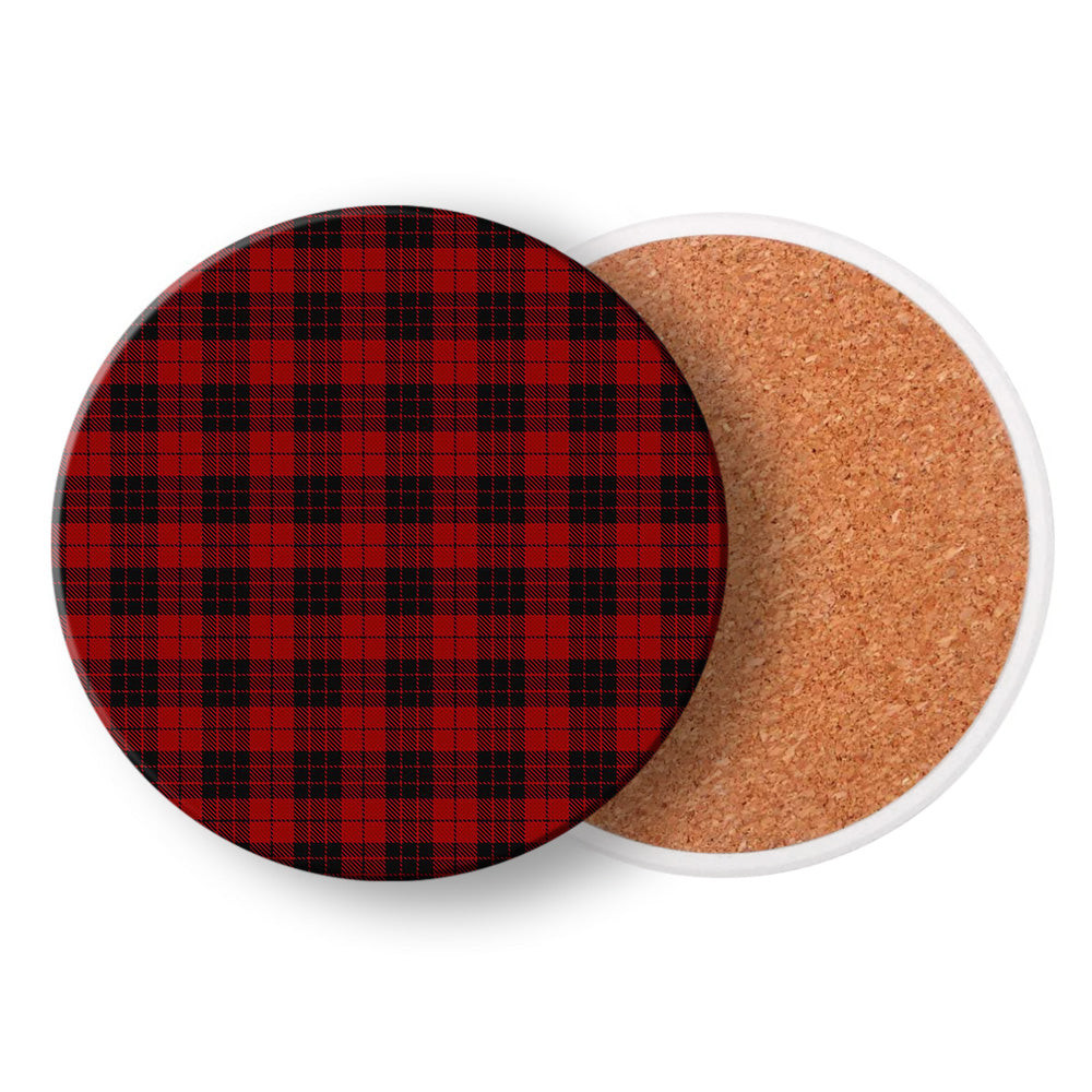 ScotsTee Shop Scottish McLeod of Raasay Tartan Drinks Coasters – Wood, Rubber, Ceramic
