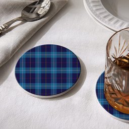 ScotsTee Shop Scottish McKerrell of Hillhouse Tartan Drinks Coasters – Wood, Rubber, Ceramic