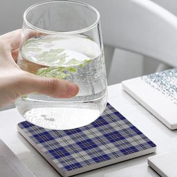 ScotsTee Shop Scottish McPherson Dress Blue Tartan Drinks Coasters – Wood, Rubber, Ceramic