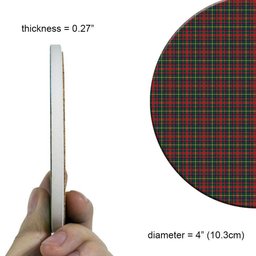 ScotsTee Shop Scottish McIntosh Hunting Modern Tartan Drinks Coasters – Wood, Rubber, Ceramic