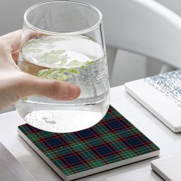 ScotsTee Shop Scottish McNicol Hunting Modern Tartan Drinks Coasters – Wood, Rubber, Ceramic