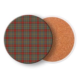 ScotsTee Shop Scottish Muirhead Hunting Modern Tartan Drinks Coasters – Wood, Rubber, Ceramic