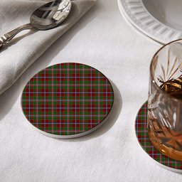 ScotsTee Shop Scottish Moray of Abercairny Tartan Drinks Coasters – Wood, Rubber, Ceramic