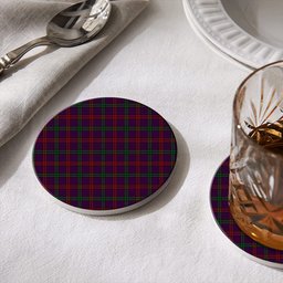 ScotsTee Shop Scottish Montgomrie or Montgomery of Eglinton Tartan Drinks Coasters – Wood, Rubber, Ceramic