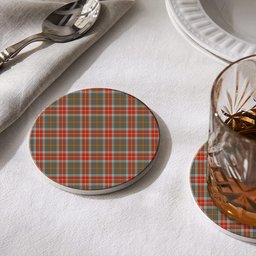 ScotsTee Shop Scottish Muirhead Hunting Ancient Tartan Drinks Coasters – Wood, Rubber, Ceramic