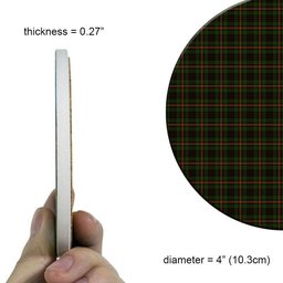 ScotsTee Shop Scottish Pilette of Kinnear Tartan Drinks Coasters – Wood, Rubber, Ceramic