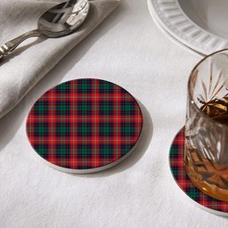 ScotsTee Shop Scottish Rattray of Lude Modern Tartan Drinks Coasters – Wood, Rubber, Ceramic