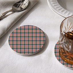 ScotsTee Shop Scottish Robertson Dress #2 Ancient Tartan Drinks Coasters – Wood, Rubber, Ceramic