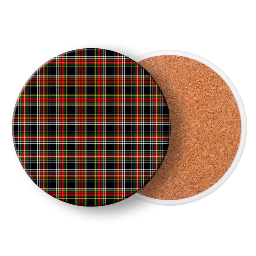 ScotsTee Shop Scottish Stewart High Stewards (Stewart Black Tartan Drinks Coasters – Wood, Rubber, Ceramic