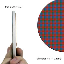 ScotsTee Shop Scottish Skene of Cromar Ancient Tartan Drinks Coasters – Wood, Rubber, Ceramic