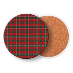 ScotsTee Shop Scottish Russell USA Modern Tartan Drinks Coasters – Wood, Rubber, Ceramic