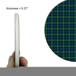 ScotsTee Shop Scottish Sinclair of Ulster Modern Tartan Drinks Coasters – Wood, Rubber, Ceramic