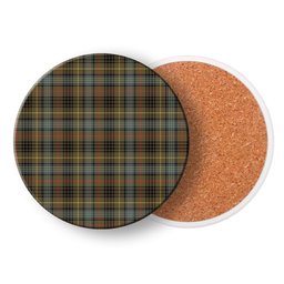 ScotsTee Shop Scottish Stewart Hunting Weathered Tartan Drinks Coasters – Wood, Rubber, Ceramic