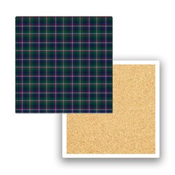 ScotsTee Shop Scottish Shaw of Carolina Modern Tartan Drinks Coasters – Wood, Rubber, Ceramic