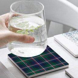 ScotsTee Shop Scottish Shaw of Carolina Modern Tartan Drinks Coasters – Wood, Rubber, Ceramic
