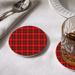ScotsTee Shop Scottish Stuart Of Bute Modern Tartan Drinks Coasters – Wood, Rubber, Ceramic