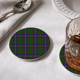 ScotsTee Shop Scottish Strang of Balkaskie Tartan Drinks Coasters – Wood, Rubber, Ceramic