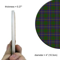 ScotsTee Shop Scottish Strange of Balkaskie Tartan Drinks Coasters – Wood, Rubber, Ceramic