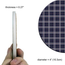 ScotsTee Shop Scottish Yokohama Takashimaya Blue Tartan Drinks Coasters – Wood, Rubber, Ceramic