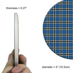 ScotsTee Shop Scottish Thomson Dress Blue Modern Tartan Drinks Coasters – Wood, Rubber, Ceramic
