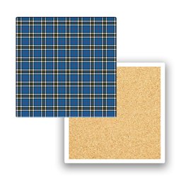 ScotsTee Shop Scottish Thomson Dress Blue Modern Tartan Drinks Coasters – Wood, Rubber, Ceramic